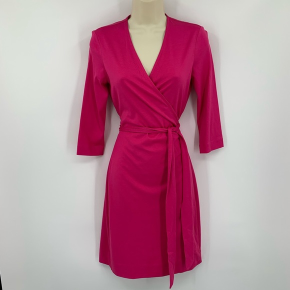 DVF Diane von Furstenberg New Julian two cabaret pink wrap dress new L 12 14 - Picture 1 of 5